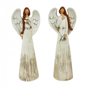 Dekorativní anděl 20 cm slonová kost, mix, sada 2ks