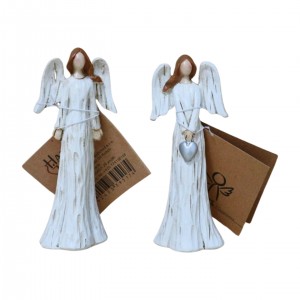 Bílý dekorativní anděl mix, sada 12ks