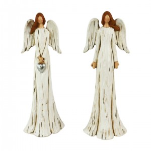 Dekorativní anděl 20 cm slonová kost, mix, sada 2ks