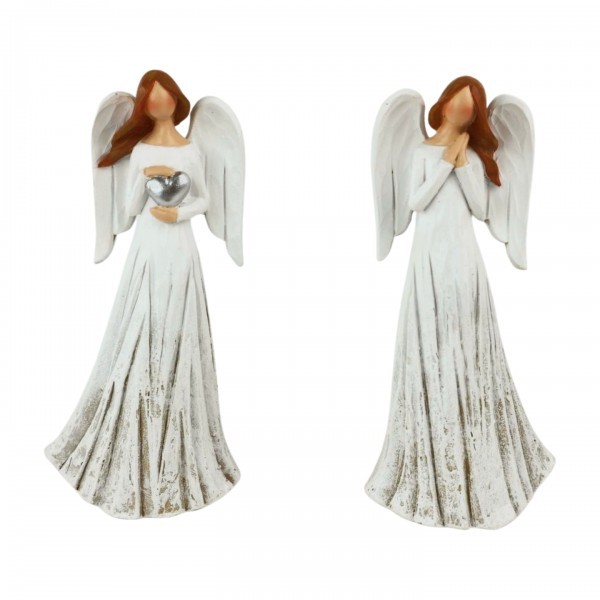 Dekorativní anděl 15 cm bílý