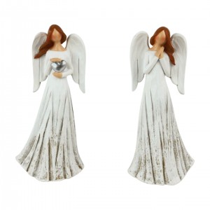 Dekorativní anděl 15 cm bílý, mix, sada 2ks