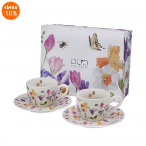 Sada dvou šálků a podšálků 110 ml MAY v dárkové krabičce