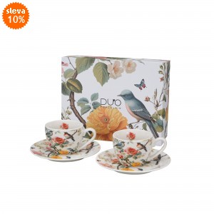 Sada dvou šálků a podšálků 110 ml APRIL v dárkové krabičce