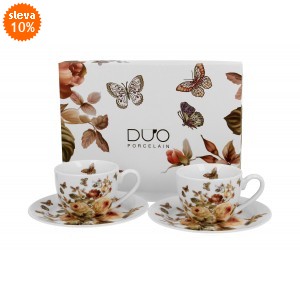 Sada dvou šálků a podšálků 100 ml ZAHRA v dárkové krabičce