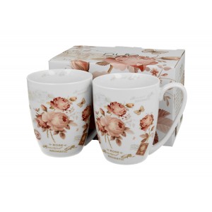 Sada 2ks porcelánových hrnků SECESE, 360 ml