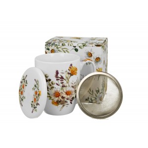 Porcelánový hrnek se sítkem DAISY, 350 ml