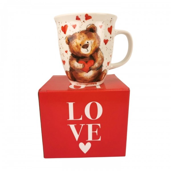 Porcelánový hrnek Medvěd se srdíčkem 650 ml v krabičce
