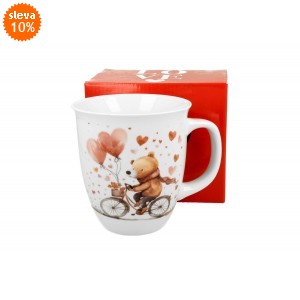 Porcelánový hrnek BEAR ON A BIKE 650 ml v krabičce