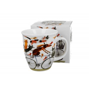 Porcelánový hrnek PSÍ SVĚT - PES NA KOLE 650 ml v krabičce