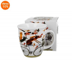 Porcelánový hrnek PSÍ SVĚT - PES NA KOLE 650 ml v krabičce