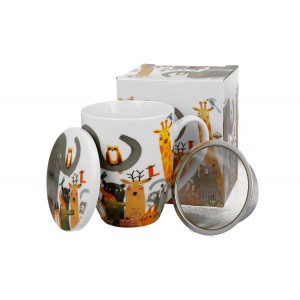 Porcelánový hrnek se sítkem Psí svět ANIMALS, 360 ml