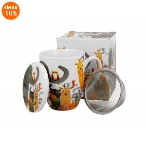 Porcelánový hrnek se sítkem Psí svět ANIMALS, 360 ml