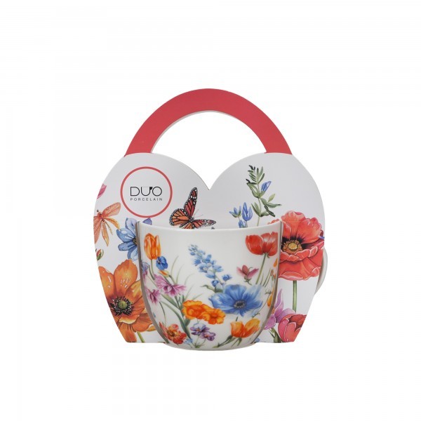 Porcelánový hrnek SPRING 460 ml v papírovém košíku