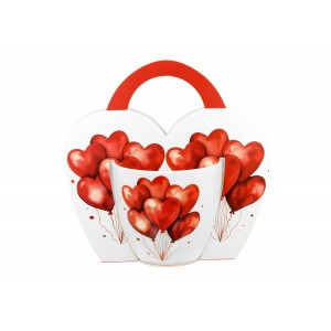 Porcelánový hrnek BALLOONS 1 v papírovém košíku, 460 ml 