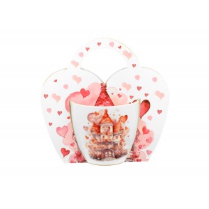 Porcelánový hrnek PALÁC 460 ml v papírovém košíku