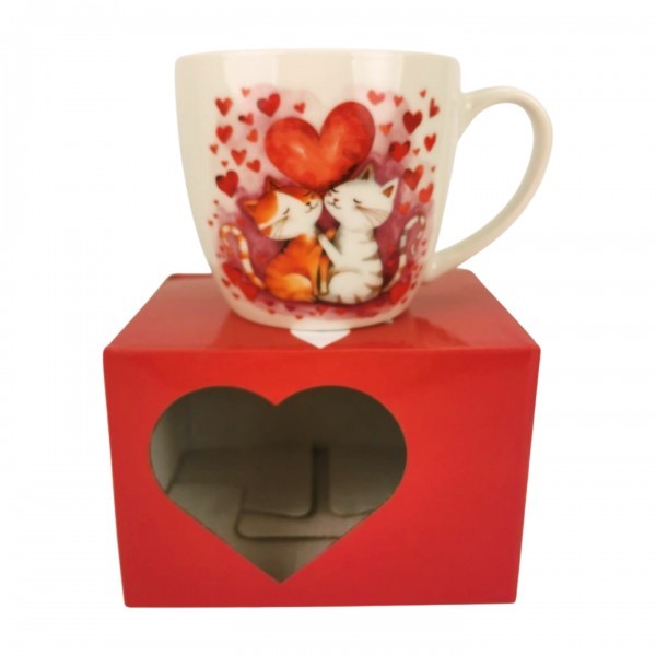 Porcelánový hrnek LOVING CATS 460 ml v papírové krabičce
