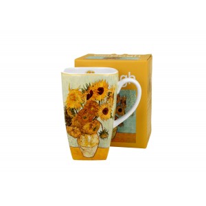 Porcelánový čtvercový hrnek SUNFLOWERS 650 ml