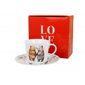 Porcelánový šálek s podšálkem BEARS 240 ml 