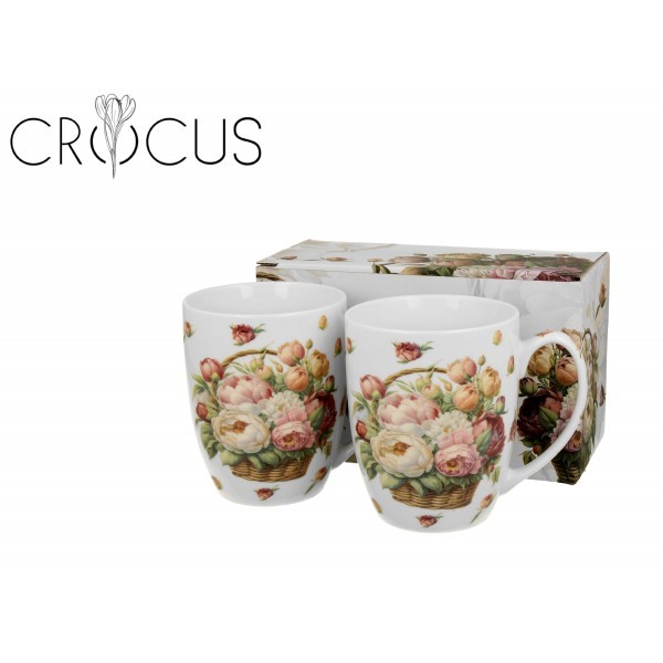 Sada 2 porcelánových hrnků PEONIES 350 ml