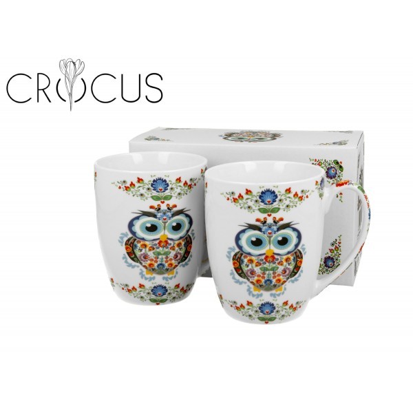Sada 2ks porcelánových hrnků SOWA ETNO, 360 ml