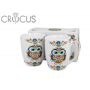 Sada 2ks porcelánových hrnků SOWA ETNO, 360 ml