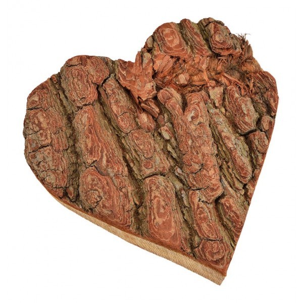 Dřevěné srdce přírodní textura 20 x 20 x 4 cm
