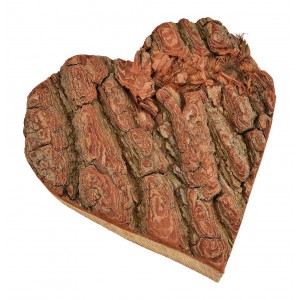 Dřevěné srdce přírodní textura 20 x 20 x 4 cm