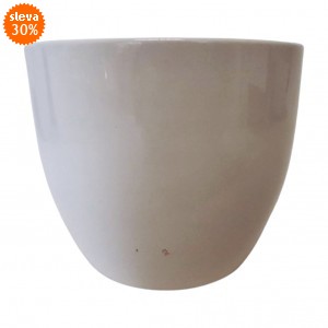 Keramický květináč Basel lesklý 12 cm bílý, 2. jakost