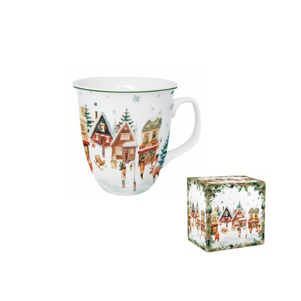 Porcelánový hrnek VÁNOČNÍ VESNICE, 650 ml 