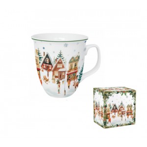 Porcelánový hrnek VÁNOČNÍ VESNICE, 650 ml 