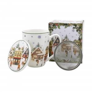Porcelánový hrnek byliňák VÁNOČNÍ VESNICE 360 ml