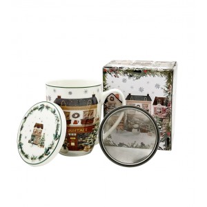 Porcelánový hrnek byliňák VÁNOČNÍ MĚSTO 2, 360 ml