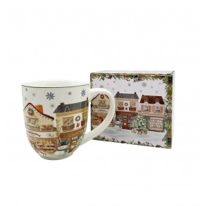 Porcelánový hrnek XXL VÁNOČNÍ MĚSTO 2, 1000 ml v krabičce