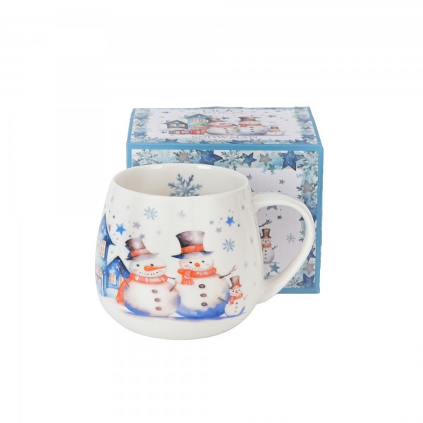 Porcelánový hrnek soudek SNĚHULÁK 430 ml