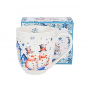 Porcelánový hrnek XXL SNĚHULÁK, 1000 ml v krabičce