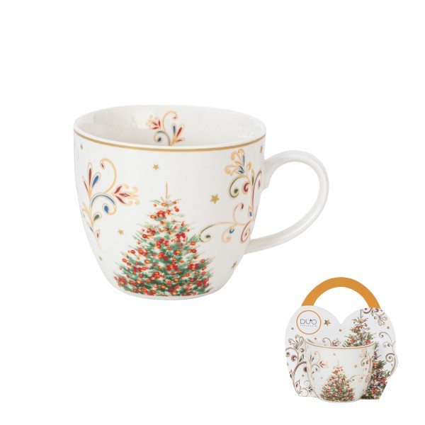 Porcelánový hrnek VÁNOČNÍ KOUZLO, 460 ml v papírovém košíku