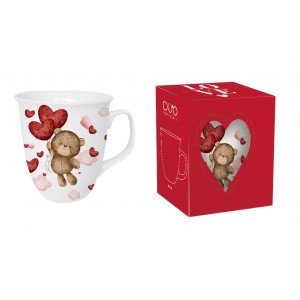 Porcelánový hrnek MEDVĚD S BALÓNY 650 ml v krabičce