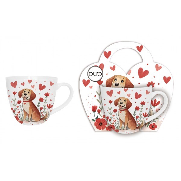 Porcelánový hrnek PES v papírovém košíku, 460 ml