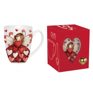 Porcelánový hrnek ANDĚL 350 ml s louhovačem v krabičce