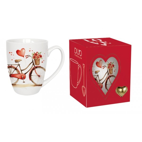 Porcelánový hrnek KOLO 350 ml s louhovačem v krabičce