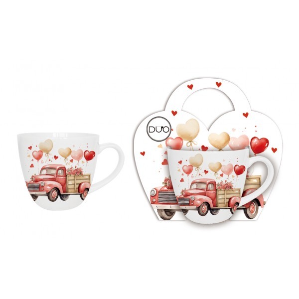 Porcelánový hrnek AUTO 460 ml v papírovém košíku