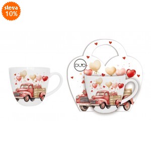 Porcelánový hrnek AUTO 460 ml v papírovém košíku