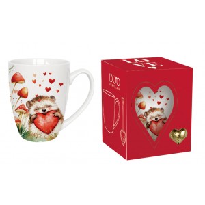 Porcelánový hrnek JEŽEK 350 ml s louhovačem v krabičce