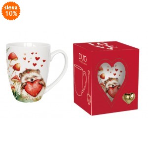 Porcelánový hrnek JEŽEK 350 ml s louhovačem v krabičce