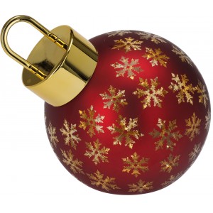 Skleněná LED baňka/koule s časovačem, matná červená B, 20 cm