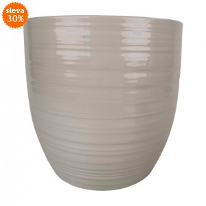 Keramický květináč Bergamo lesklý 24 cm světle šedý, 2. jakost