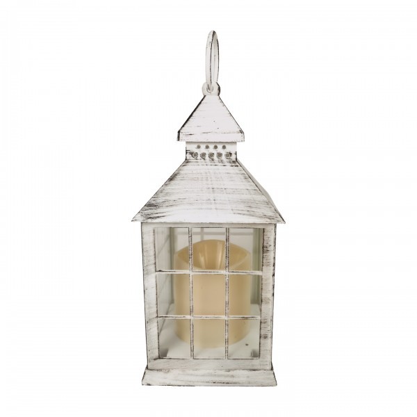 Plastová bílá LED lucerna 24 x 10 x 10 cm