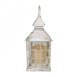 Plastová bílá LED lucerna 24 x 10 x 10 cm