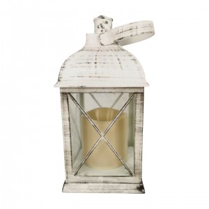 Plastová bílá LED lucerna 22 x 9 ,5 x 9,5 cm