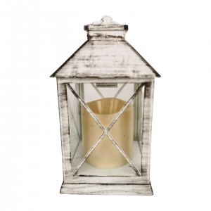 Plastová bílá LED lucerna 19 x 9 ,5 x 9,5 cm
